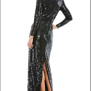 Mac Duggal sequined column dress with tags on from saks fifth
